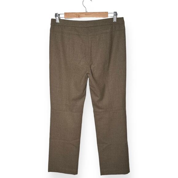 THEORY Wool Straight Leg Dress Pants Light Olive Green - Picture 2 of 9